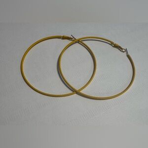 Hoop Earrings  Oversized ( Yellow ).. New